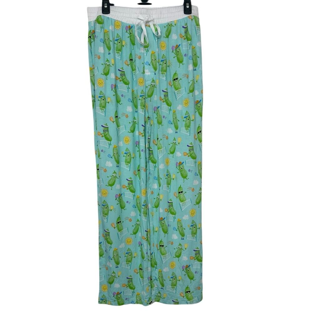 Little Sleepies Bamboo Pajama Pants Pickles Playing Pickleball Novelty NWT L - Picture 2 of 13